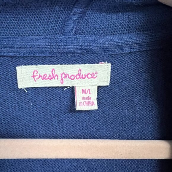 Blue Fresh Produce Duster style Sweater Size M/L - Picture 2 of 3